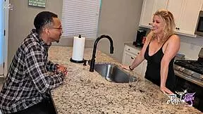 Milf Cougar Rides Big Black Cock After Tearing Son's Classmate Clothes