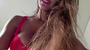 brunette sexy latina fingering her huge tits pussy till she squirts hard