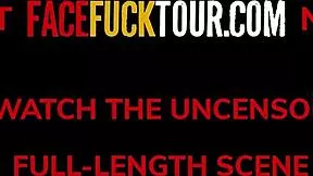 amateur latina teen gags hard on thick american cock throat fucked till tears!