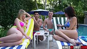 stepmom in bikini bends over for stepsons best friend doggystyle hardcore fuck