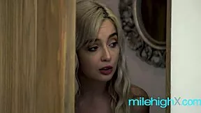 shy babysitter spies milf streaming nude masturbation then joins pussy licking orgasm session