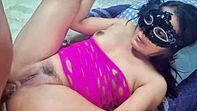 Young Latina Brunette Gags on Monster Cock in Rough Group Anal