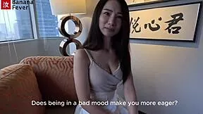 wanna see this tall chinese guy destroy cute shy taiwanese girl's pussy in hotel with banana play?