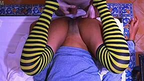 shy latina teen orgasms tight on cock at party while partners distract