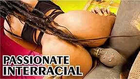 skinny ebony goth tattooed slut deepthroats monster cock for rough interracial facial cumshot