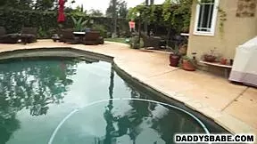 stepdaughter yoga lesson turns into outdoor blowjob for stepdad