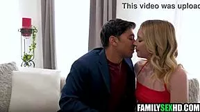 Stepmom sneaks into stepson's threesome with girlfriend