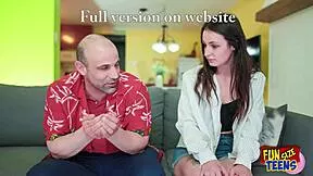 how does this funsize petite teen take that monster cock choking her tight pussy so hard?