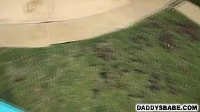 stepdaughter yoga lesson turns into outdoor blowjob for stepdad