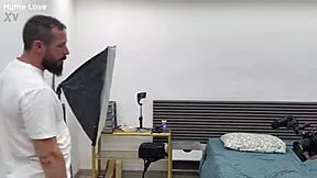 A beautiful blonde pornstar seductively eats four giant cocks before double penetration in rough gangbang