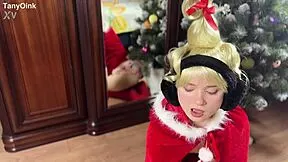 cindy lou cosplay shows off her huge ass and petite tits in christmas student uniform tease