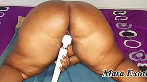 damn, fat ass ebony mara exotic squirts hard double toying her holes 😩💦🖤