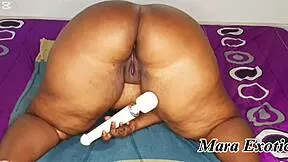 damn, fat ass ebony mara exotic squirts hard double toying her holes 😩💦🖤