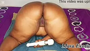 damn, fat ass ebony mara exotic squirts hard double toying her holes 😩💦🖤