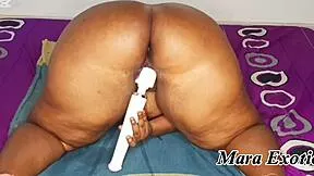 damn, fat ass ebony mara exotic squirts hard double toying her holes 😩💦🖤