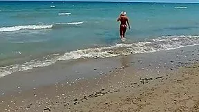 Beach Pickup Leads to Shower Blowjob Doggystyle Creampie with Big Tits Amateur