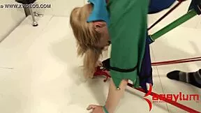 bound petite teen slut takes rough anal and bdsm toys