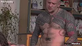 Two alt hunks turn this multi-orgasmic brunette into a facial cum slut!