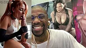 watch beautiful trans ginger self-suck her huge cock and cum hands-free on her face while big breasted transgirls explode pov