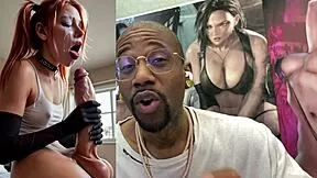 watch beautiful trans ginger self-suck her huge cock and cum hands-free on her face while big breasted transgirls explode pov