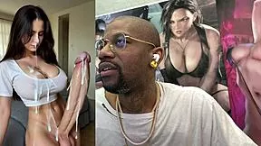 watch beautiful trans ginger self-suck her huge cock and cum hands-free on her face while big breasted transgirls explode pov