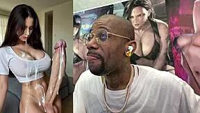 watch beautiful trans ginger self-suck her huge cock and cum hands-free on her face while big breasted transgirls explode pov