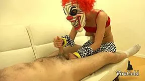 clown prank turns into pussy fuck and hot cumshot deepthroat surprise?