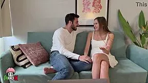 Stacy Cruz's Shy Brunette Pussy Pounds Passionately On Couch!