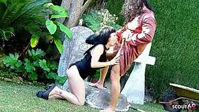 frustrated widow seduced into risky outdoor stranger fuck!