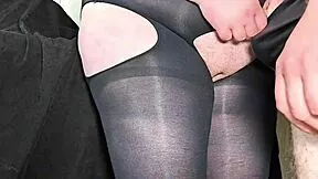 girl's angled virgin pussy fucked raw with cum on nylons