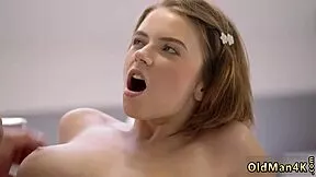 masked latex teen brunette edges old man's cock with teasing blowjob till first time cumshot