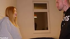 Beautiful Russian teen huge tits gagging on Spanish cock deepthroat domination