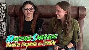 Martina Smeraldi Italian schoolgirl teases small tits with Jordi