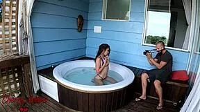 cherry adams poses for photos then dives into bathtub fun full video