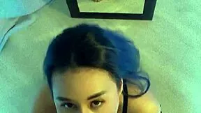 that asian milf slurps cock sloppy before riding for creampie facial