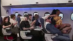 ebony olivia jay flashes big ass wet pussy tits in short skirt on flight ✈️😍💦