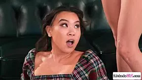 big tit milf squirts all over petite 18+ assistant's face in lesbian lick fest