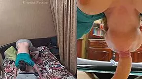 Real Russian Couple's Steamy Bedroom Blowjob Caught Dual Cam!