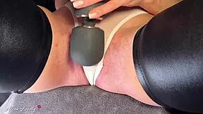 my pussy exploded squirting from huge vibrator on swollen clit