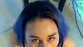 that asian milf slurps cock sloppy before riding for creampie facial