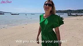 i love feeling that remote vibrator buzz in my panties while walking the beach in my dress