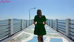 i love feeling that remote vibrator buzz in my panties while walking the beach in my dress