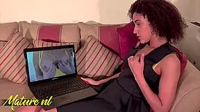 caught my interracial stepdaughter watching porn now she's licking my shaved milf pussy