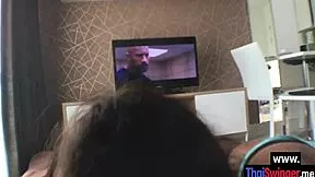thaiswinger's sexy asian teen girlfriend delivers perfect blowjob to big cock boyfriend