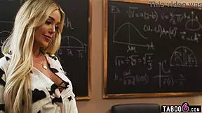 blonde teen student spanked and licked by milf teacher during intense classroom cunilingus pussy sex