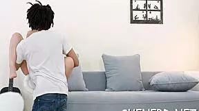 Naughty glasses teen slut gets hardcore pussy fuck from mature guy