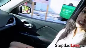 stepdad can't resist that juicy bubble butt on latina teen angelica cruz before pounding her deep