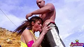 SLUTTY EVA LANGE POUNDING SAND WHILE GETTING FUCKED HARD ON BEACH!