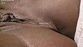 young black babe plugs her tight curvy ass and wet pussy