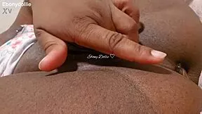 young black babe plugs her tight curvy ass and wet pussy